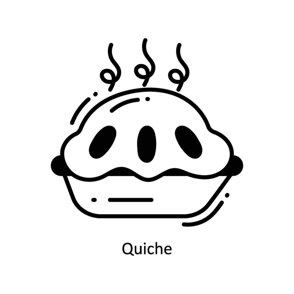 quiche klotter ikon design illustration. mat och drycker symbol på vit bakgrund eps 10 fil vektor