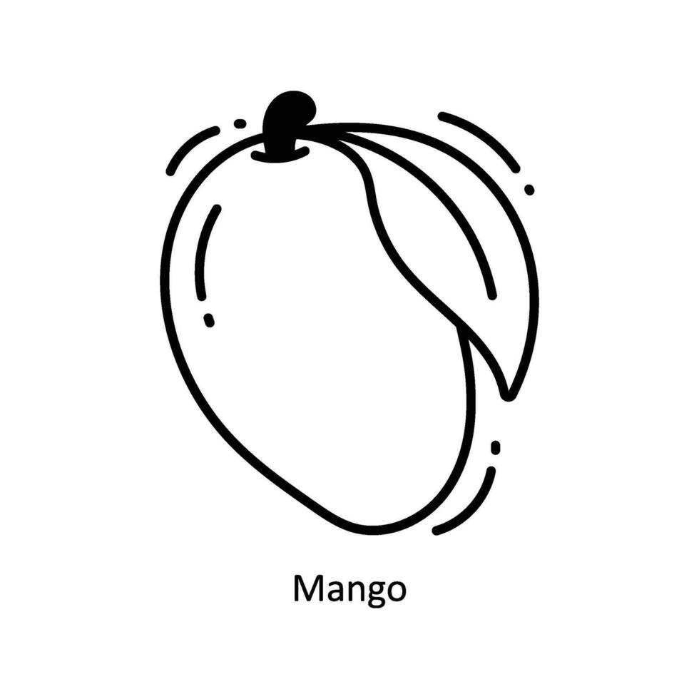 Mango Gekritzel Symbol Design Illustration. Essen und Getränke Symbol auf Weiß Hintergrund eps 10 Datei vektor