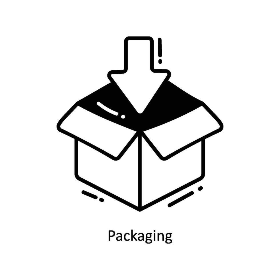 förpackning klotter ikon design illustration. logistik och leverans symbol på vit bakgrund eps 10 fil vektor