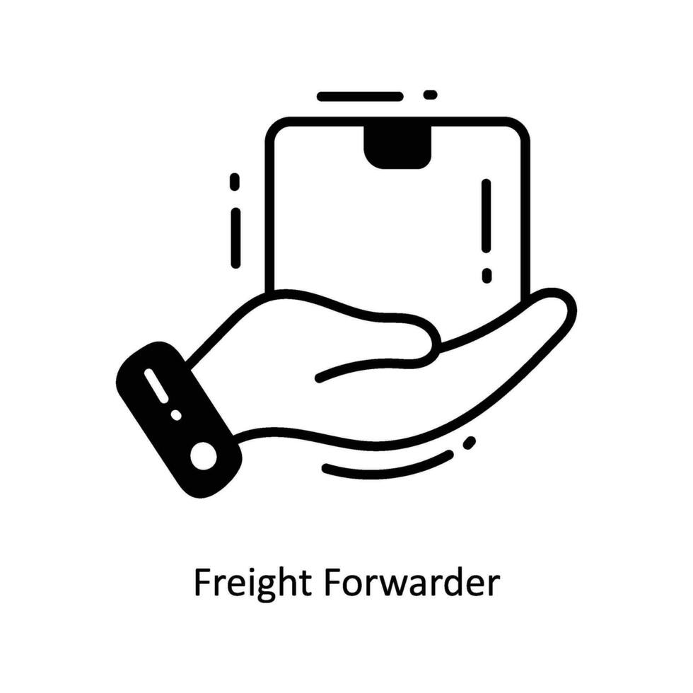 frakt speditör klotter ikon design illustration. logistik och leverans symbol på vit bakgrund eps 10 fil vektor