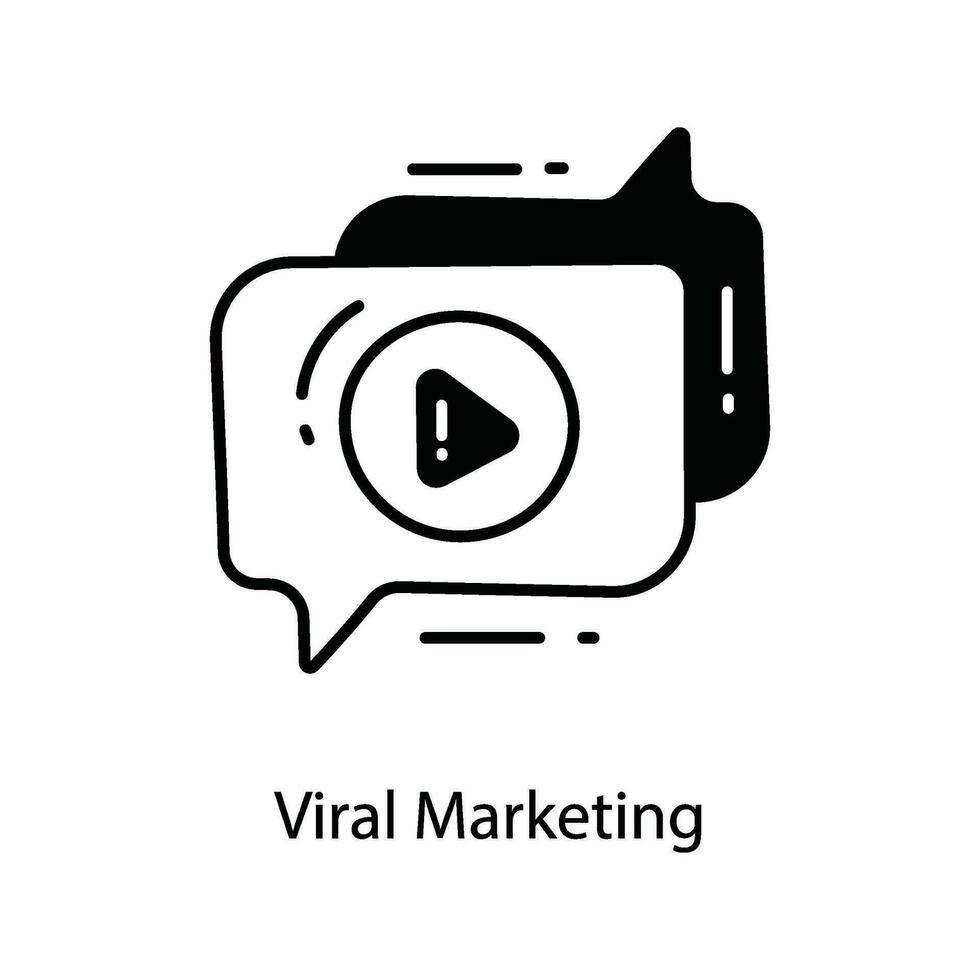 viral marknadsföring klotter ikon design illustration. marknadsföring symbol på vit bakgrund eps 10 fil vektor