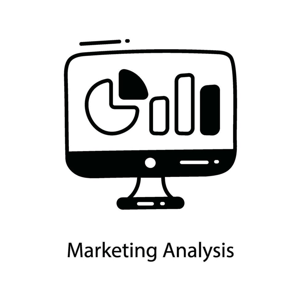 Marketing Analyse Gekritzel Symbol Design Illustration. Marketing Symbol auf Weiß Hintergrund eps 10 Datei vektor