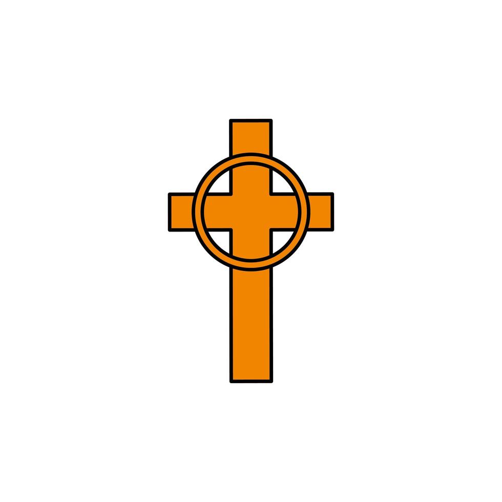 Kreuz katholische religiöse isolierte Ikone vektor