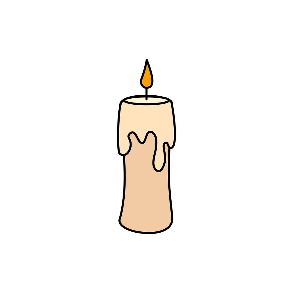 Halloween Kerze Dekoration isolierte Symbol vektor