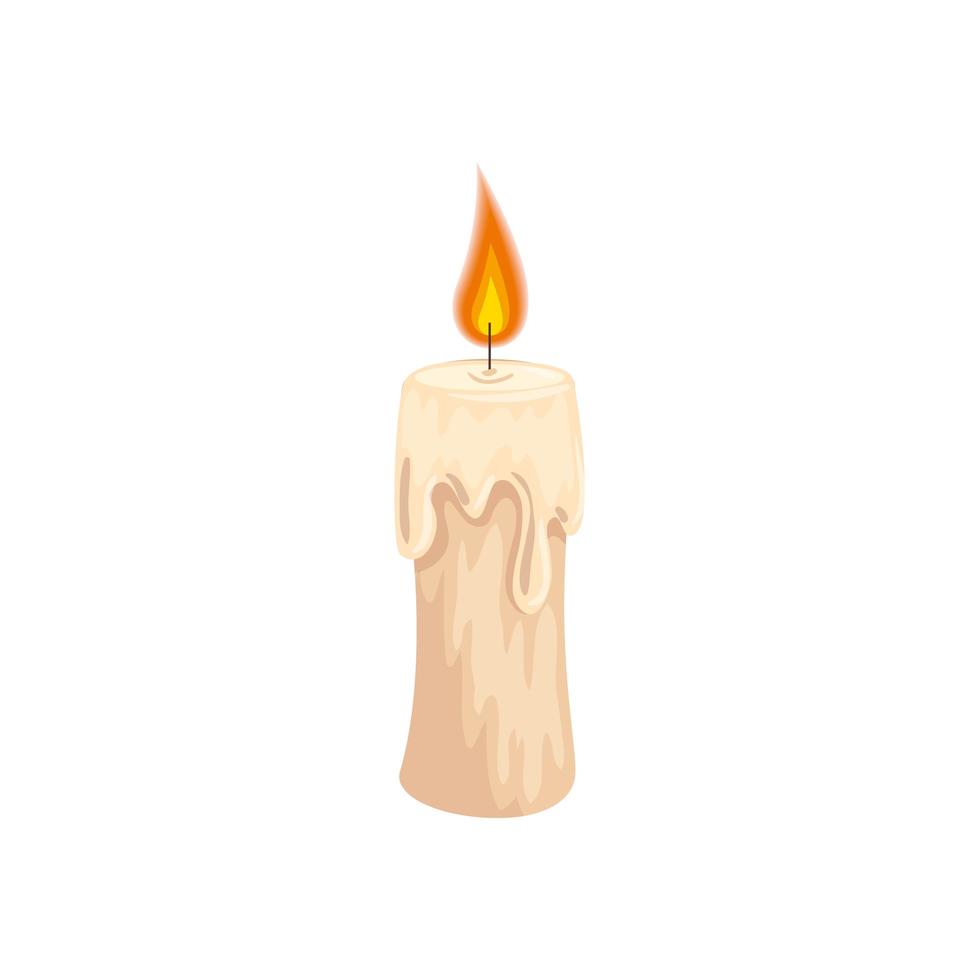 Halloween Kerze Dekoration isolierte Symbol vektor