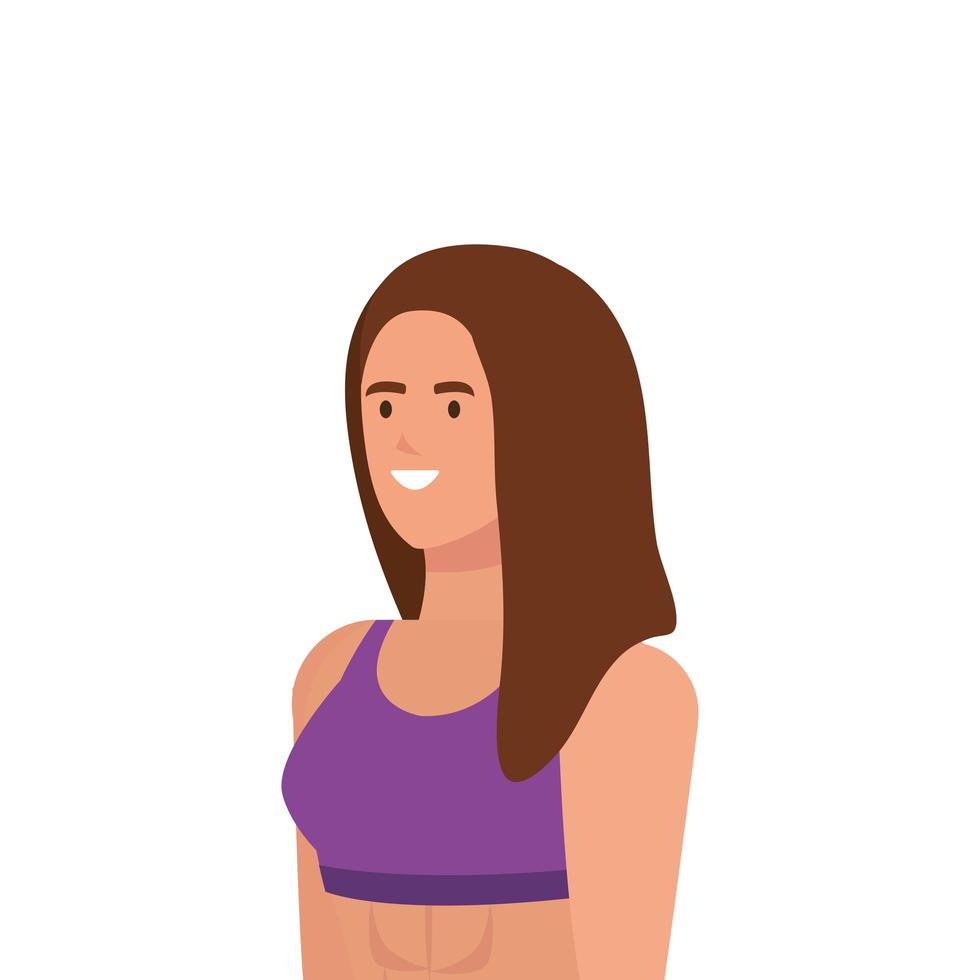 ung kvinna idrottsman avatar karaktär vektor