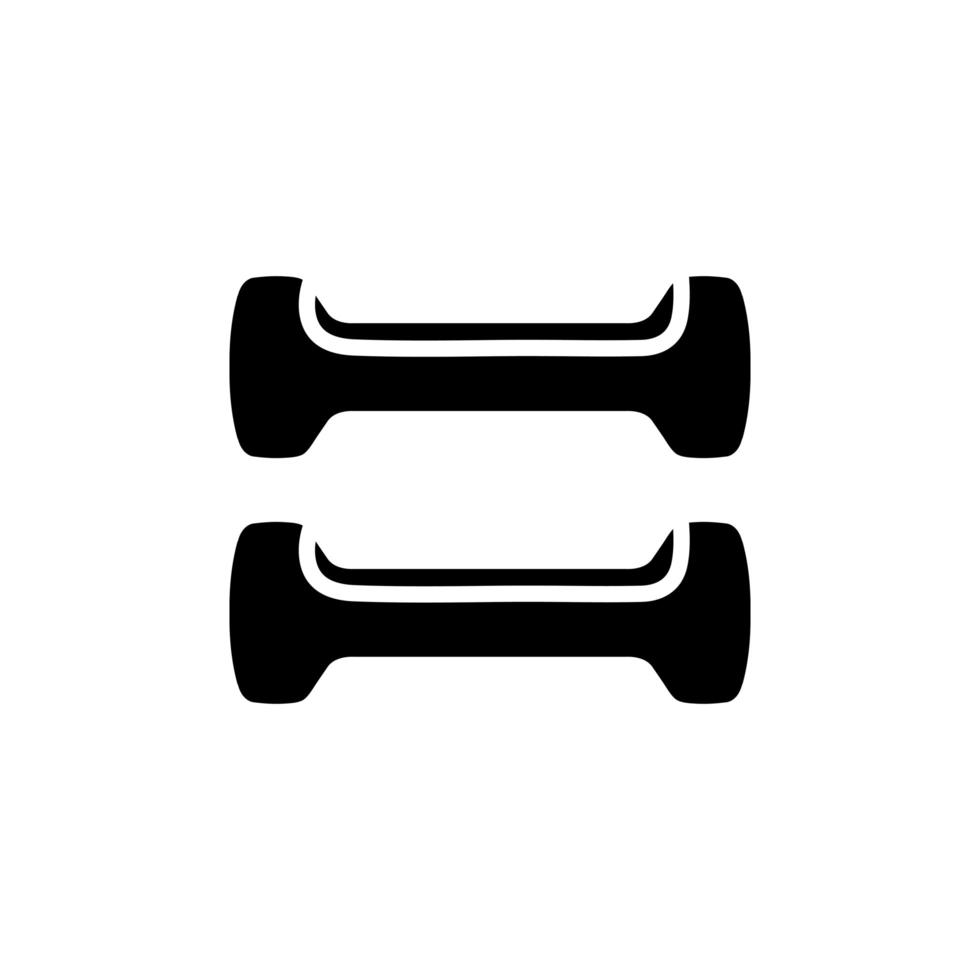 Silhouette des isolierten Symbols für Hantelgeräte-Fitnessstudio vektor