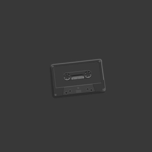 Retro realistische Pastellkassette auf flachem Hintergrund, Vektorillustration vektor