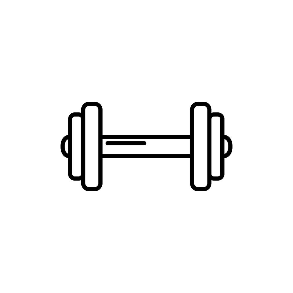 Symbol für den Stil der Hantelausrüstung im Fitnessstudio vektor