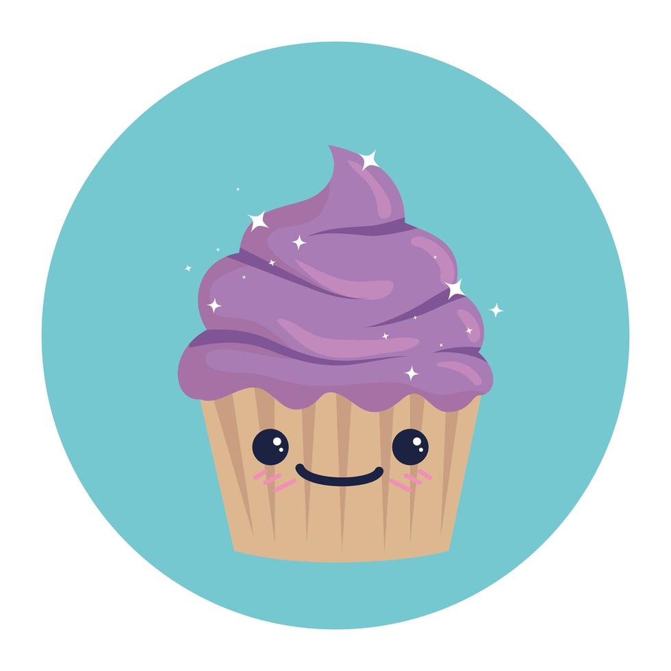 isolierte Cupcake Dessert Cartoon-Vektor-Design vektor