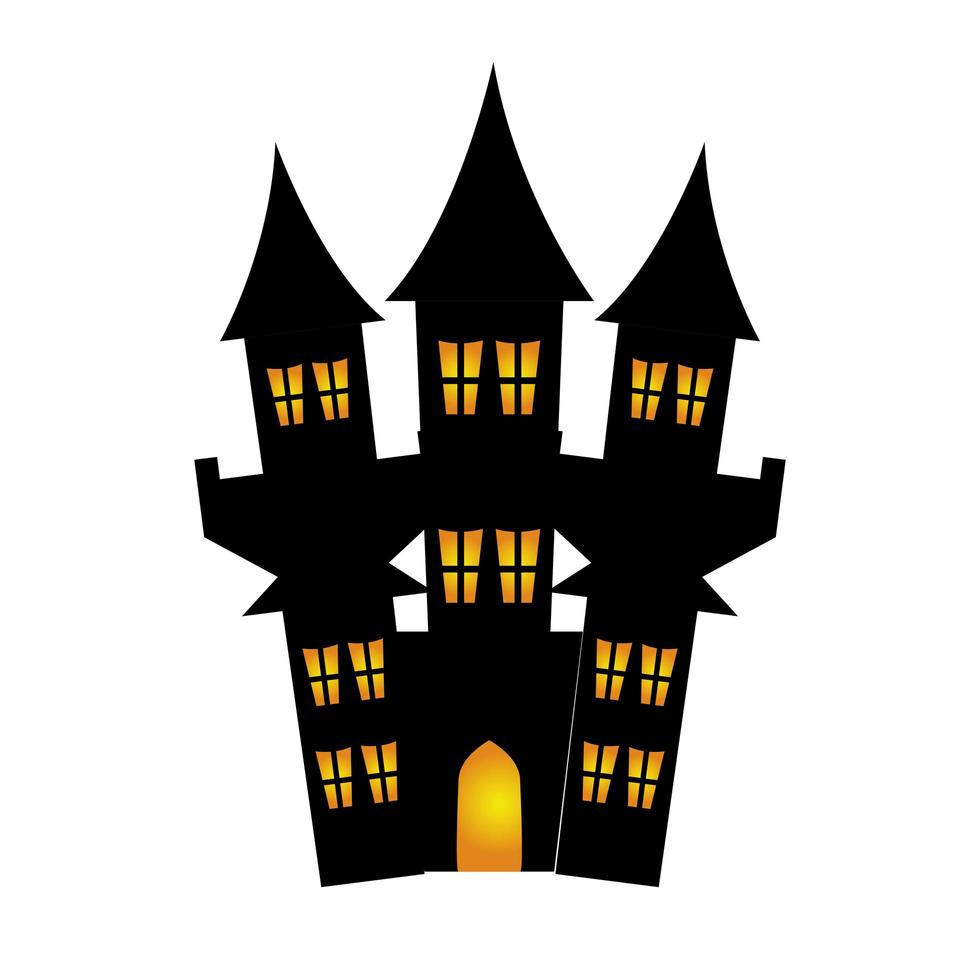 Spukschloss Halloween isolierte Ikone vektor