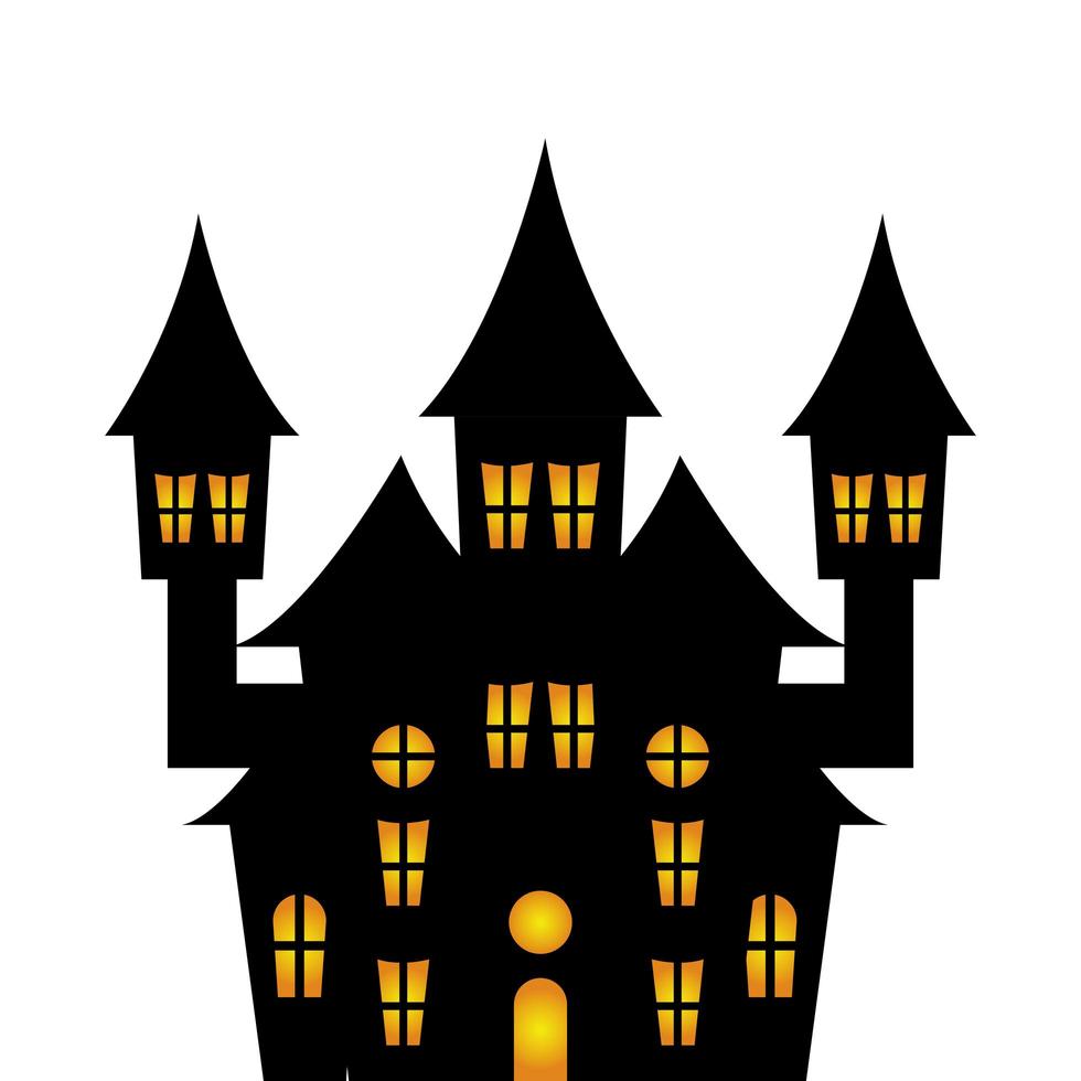 hemsökt slott halloween isolerad ikon vektor