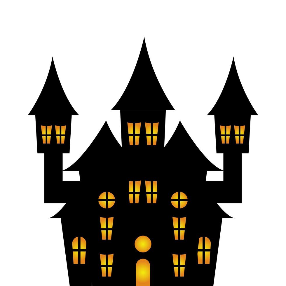 Spukschloss Halloween isolierte Ikone vektor