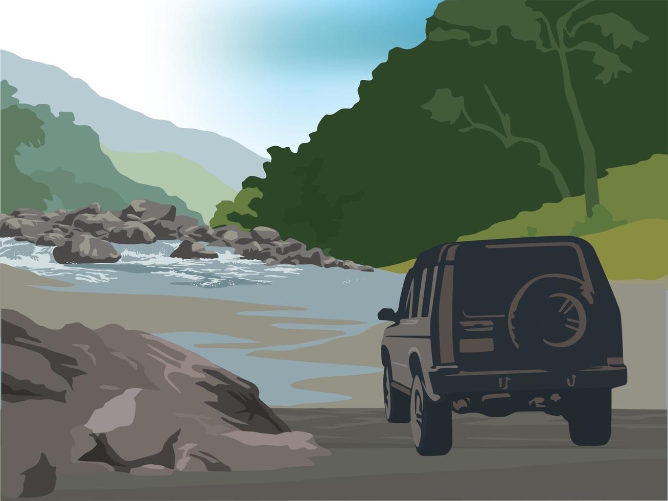 off road 4x4 bil i illustration grafisk vektor