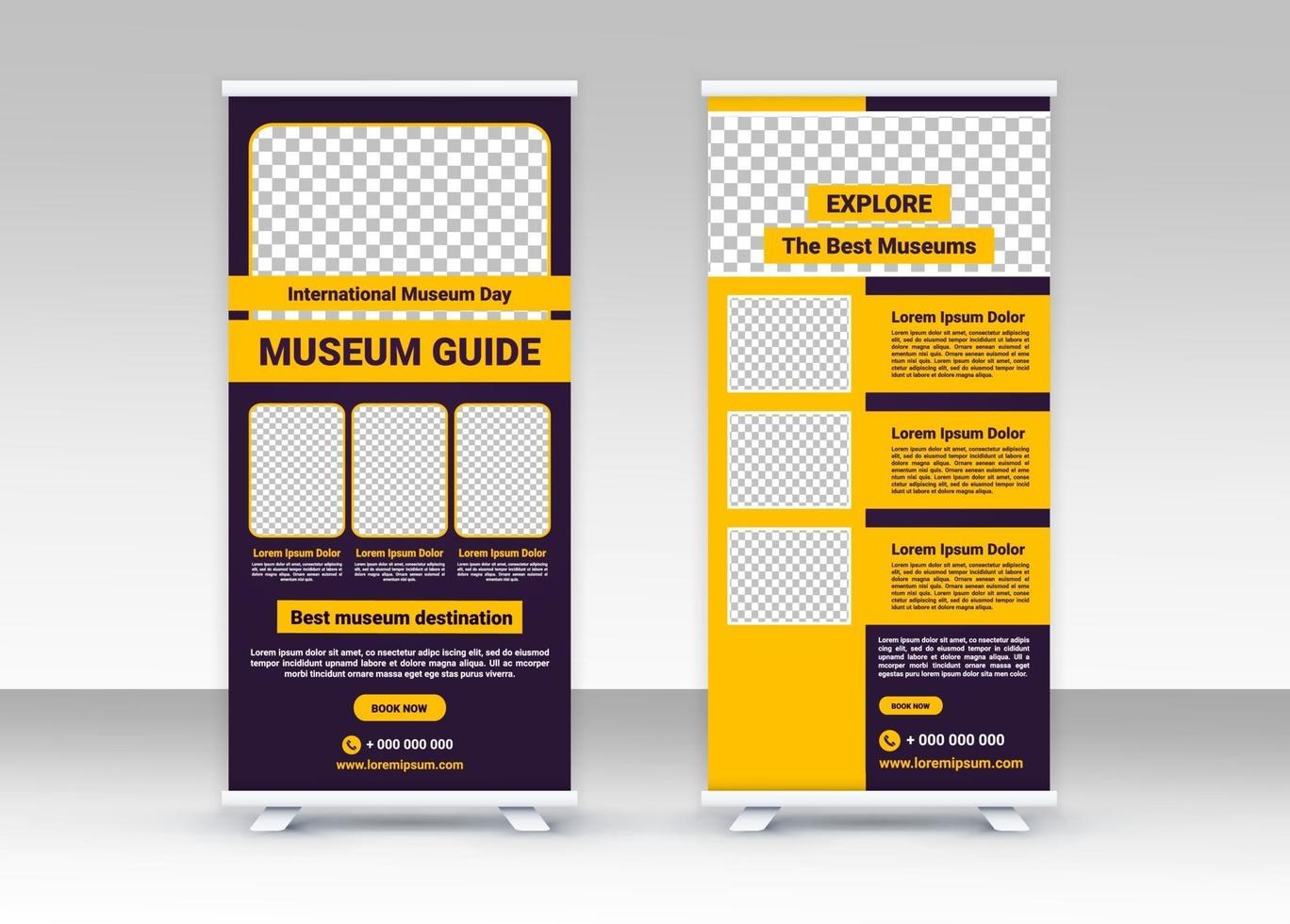 Internationaler Museumstag. Standee-Banner-Design. bearbeitbare Vorlage. vektor