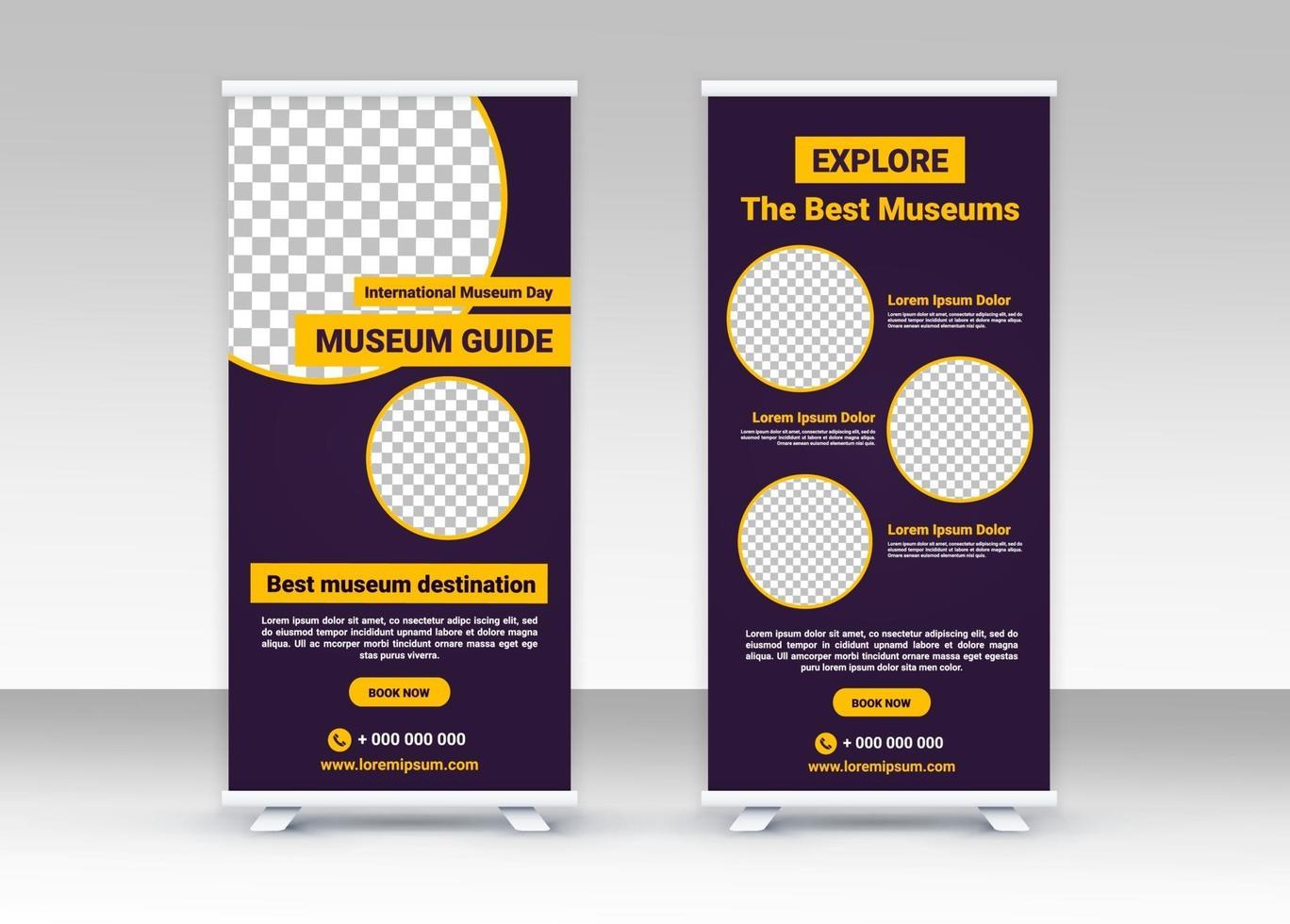 internationella museidagen. standee banner design. redigerbar mall. vektor