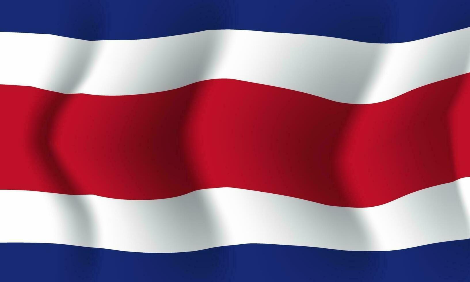 Hintergrund winken im Wind Costa Rica Flagge. Hintergrund vektor