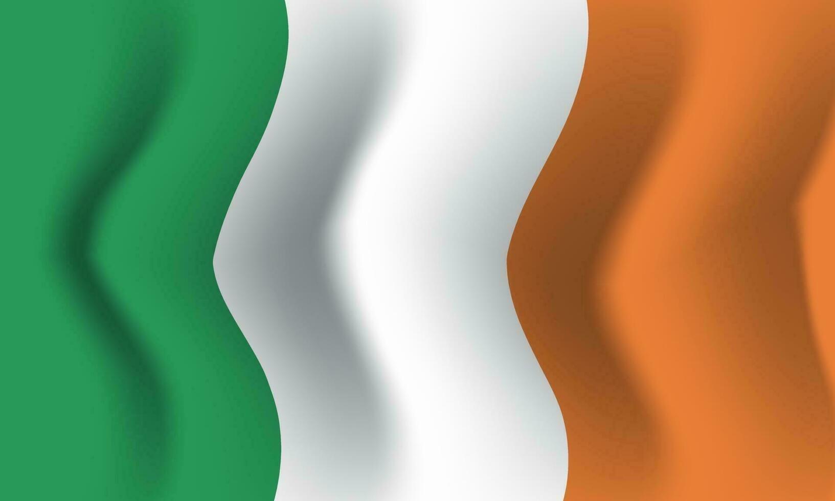 Hintergrund wehende im Wind Irland-Flagge. Hintergrund vektor