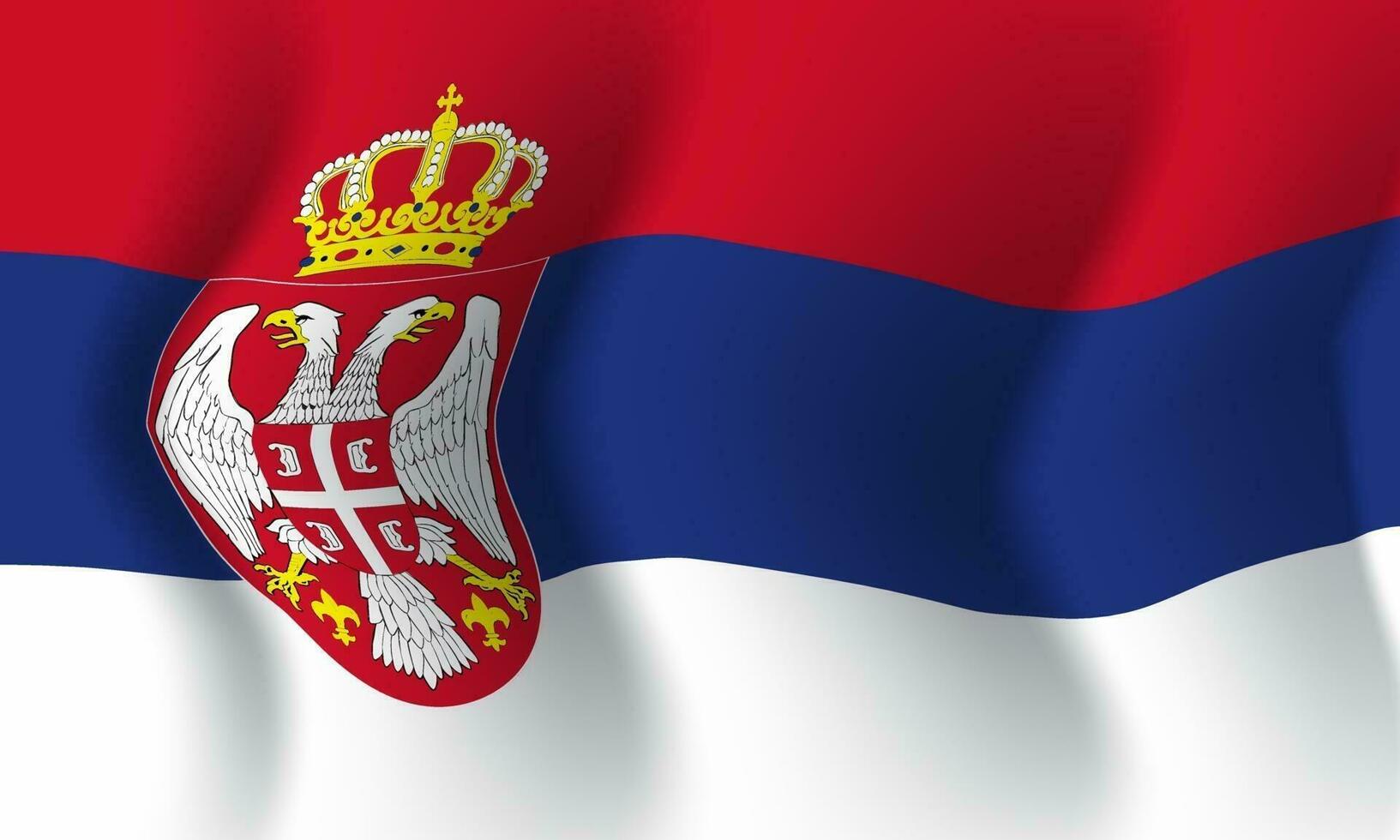 Hintergrund winken im Wind Serbien Flagge. Hintergrund vektor