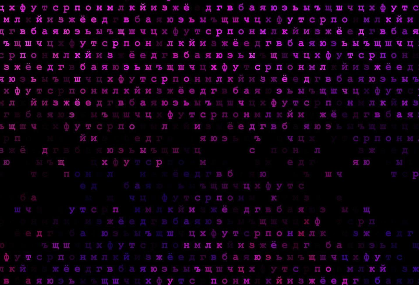 dunkelrosa, blauer Vektorhintergrund mit Zeichen des Alphabets. vektor