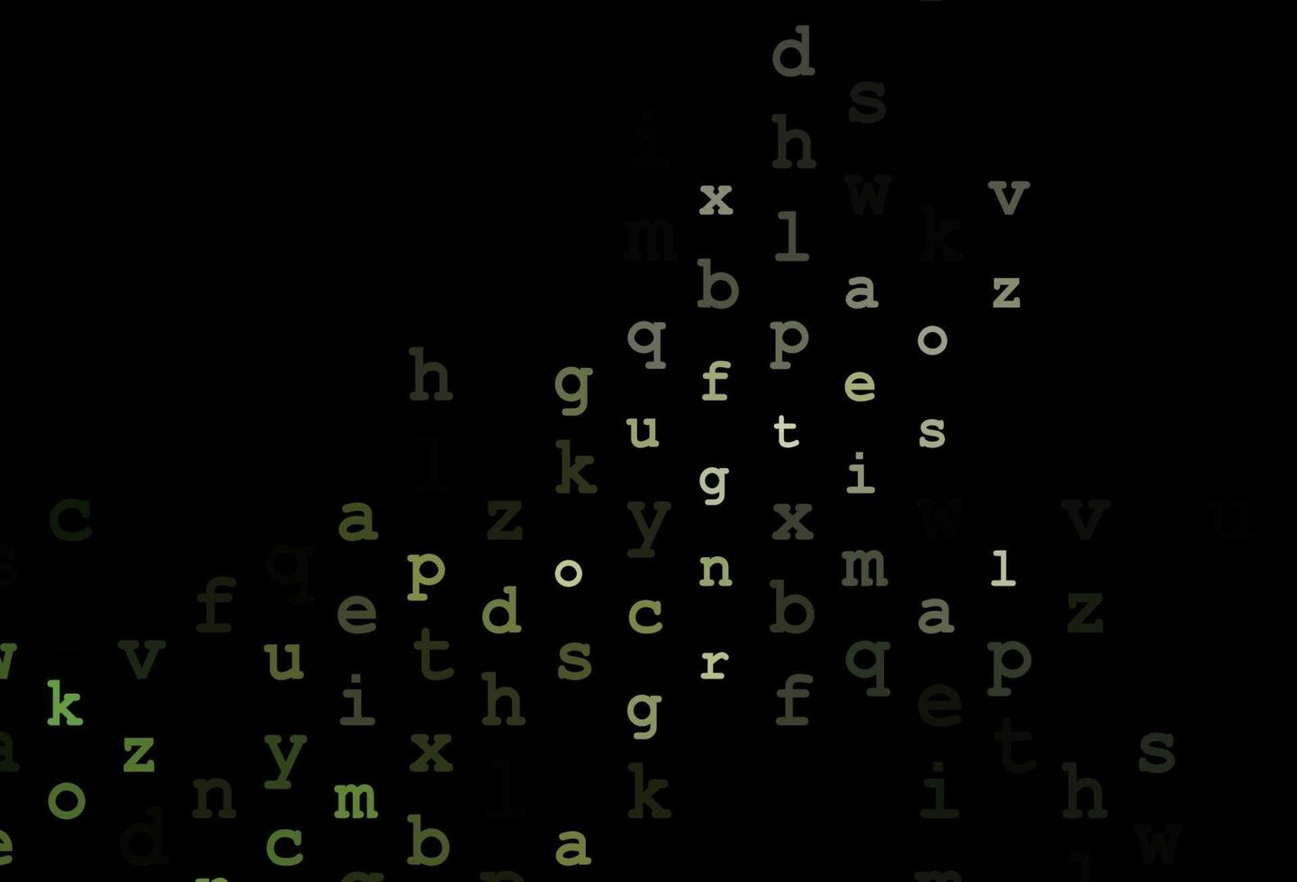 dunkelgrünes Vektormuster mit ABC-Symbolen. vektor