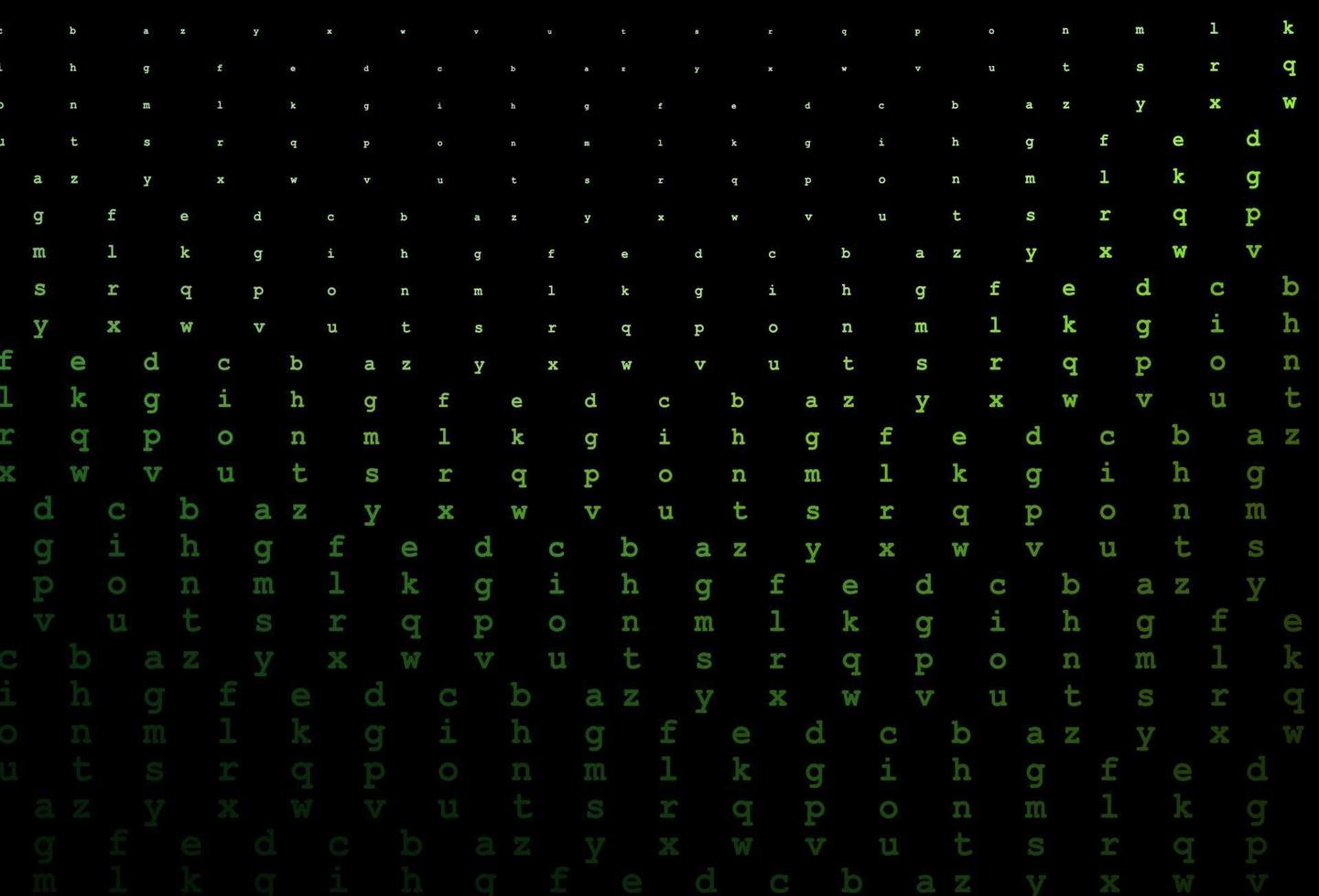 mörkgrönt vektormönster med abc -symboler. vektor
