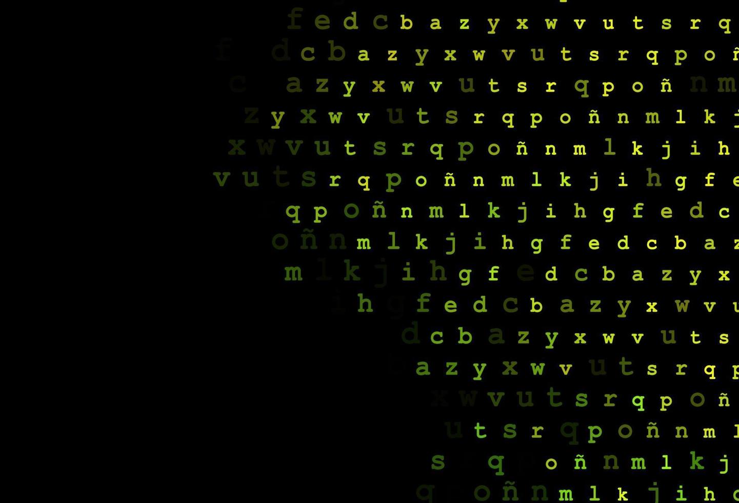 dunkelgrüne Vektorvorlage mit isolierten Buchstaben. vektor