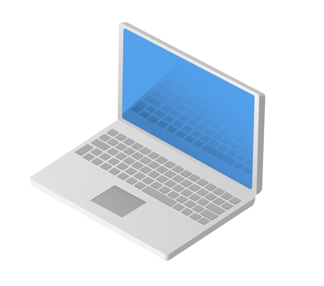 einzelner isometrischer PC mit Bildschirm und Tastatur vektor