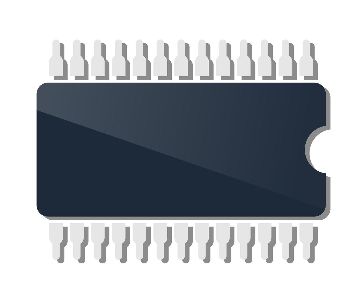 enda chip enhet av teknik elektronisk mikrochip mikrokrets vektor