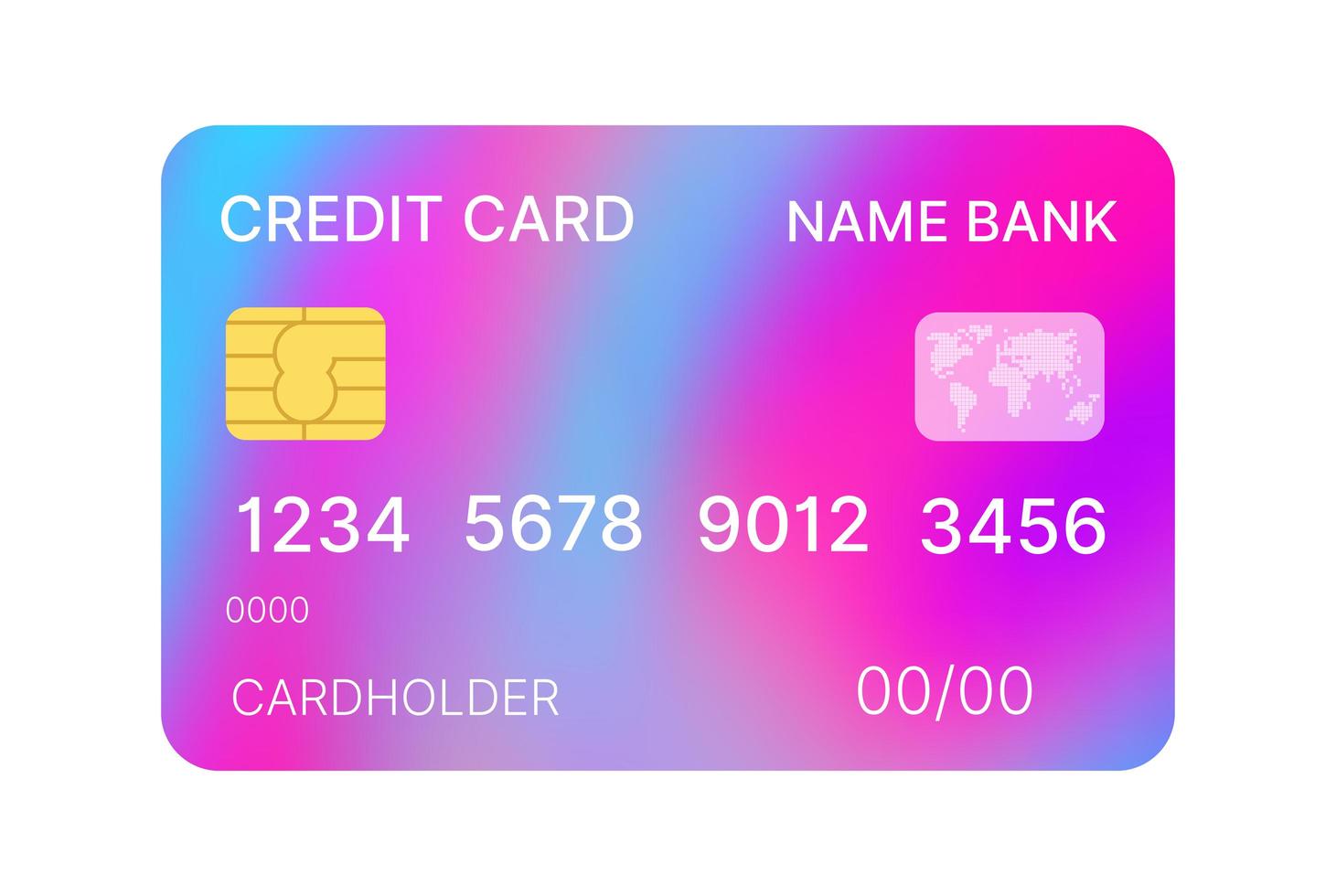 Kreditkarten mehrfarbiger Vorlagenvektor mit abstraktem Design vektor