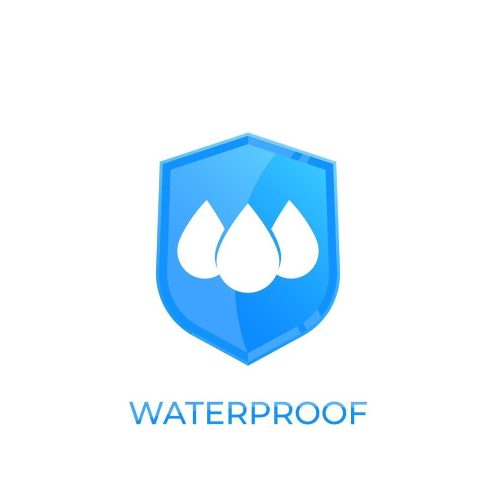 Vattentät, vattenbeständig ikon vektor