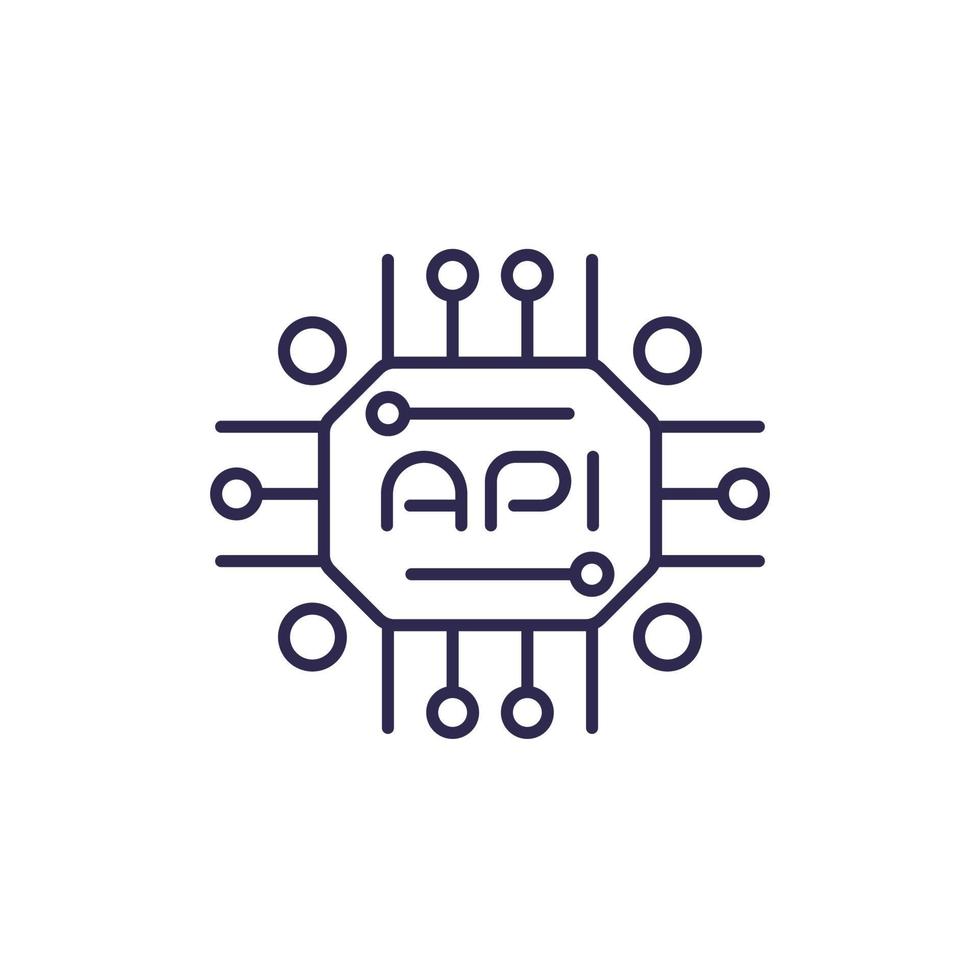 API-Symbol für Web, Linienvektor vektor