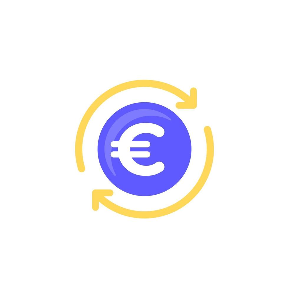 euro cashback ikon, linje vektor