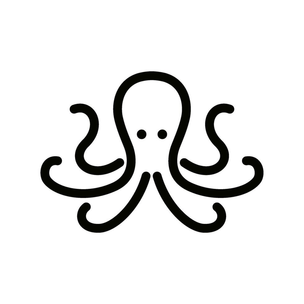 bläckfisk översikt vektor logotyp mall