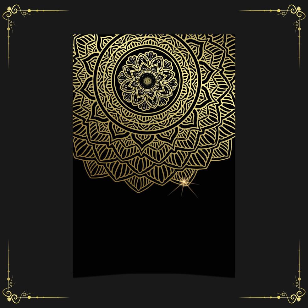 Luxus Gold Mandala verzierten Hintergrund für Hochzeitseinladung vektor