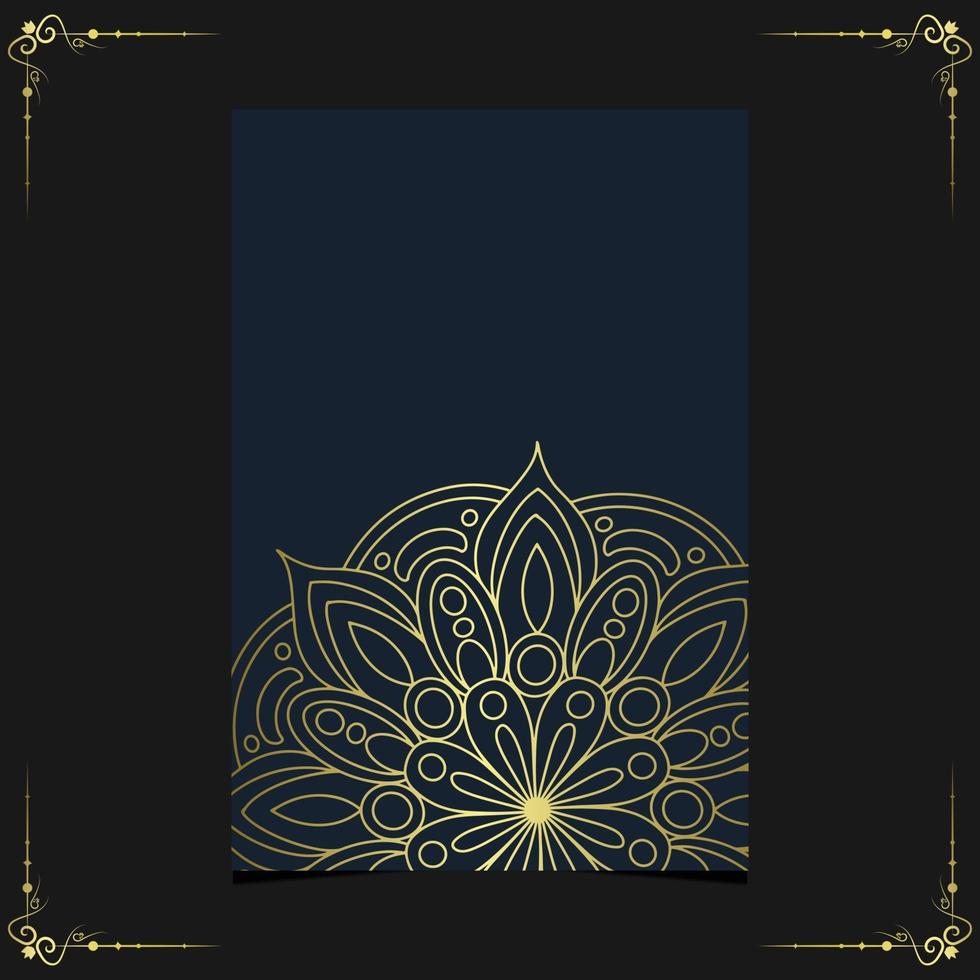 Luxus Gold Mandala verzierten Hintergrund für Hochzeitseinladung vektor