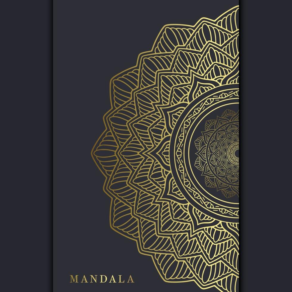 Luxus Gold Mandala verzierten Hintergrund für Hochzeitseinladung vektor