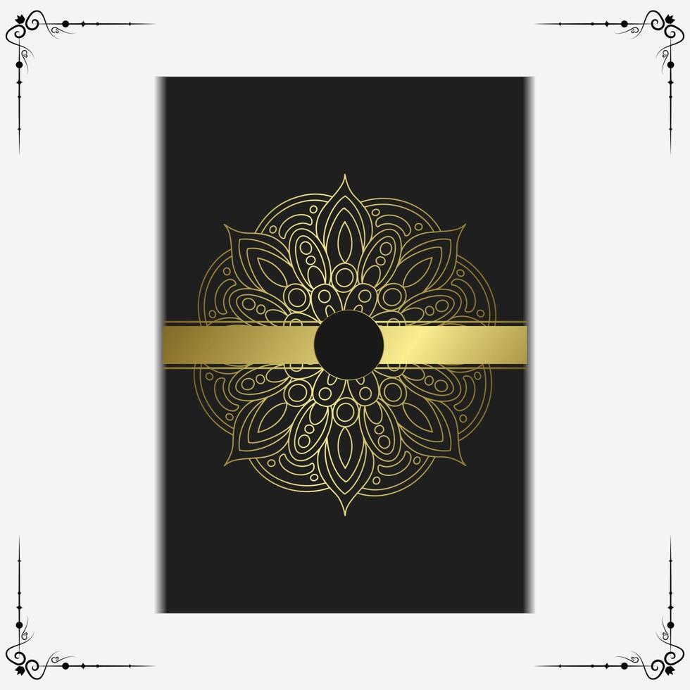 Luxus Gold Mandala verzierten Hintergrund für Hochzeitseinladung vektor