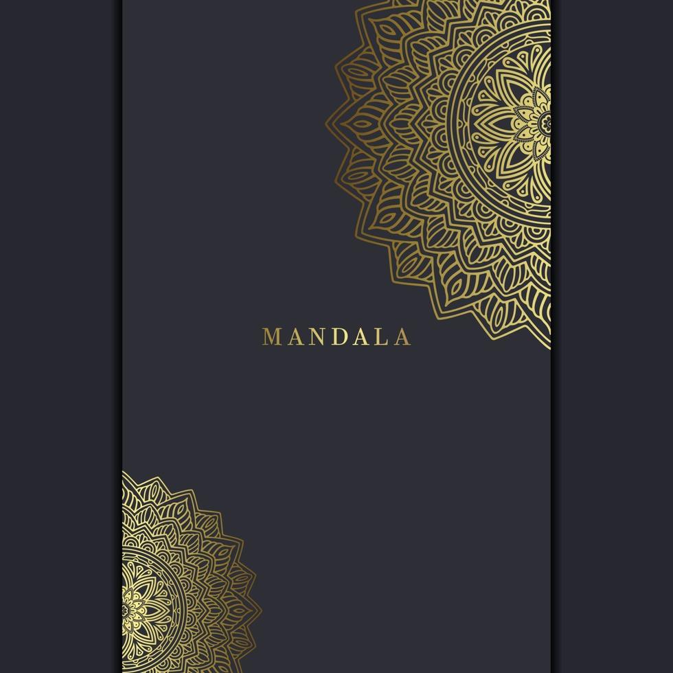 Luxus Gold Mandala verzierten Hintergrund für Hochzeitseinladung vektor