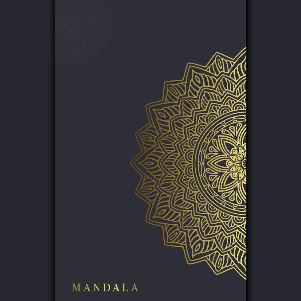 Luxus Gold Mandala verzierten Hintergrund für Hochzeitseinladung vektor