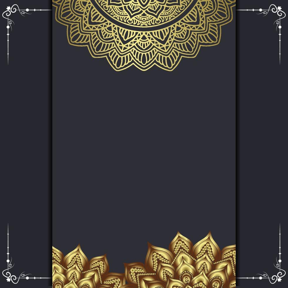 lyx mandala mönster bakgrund med gyllene arabesque vektor