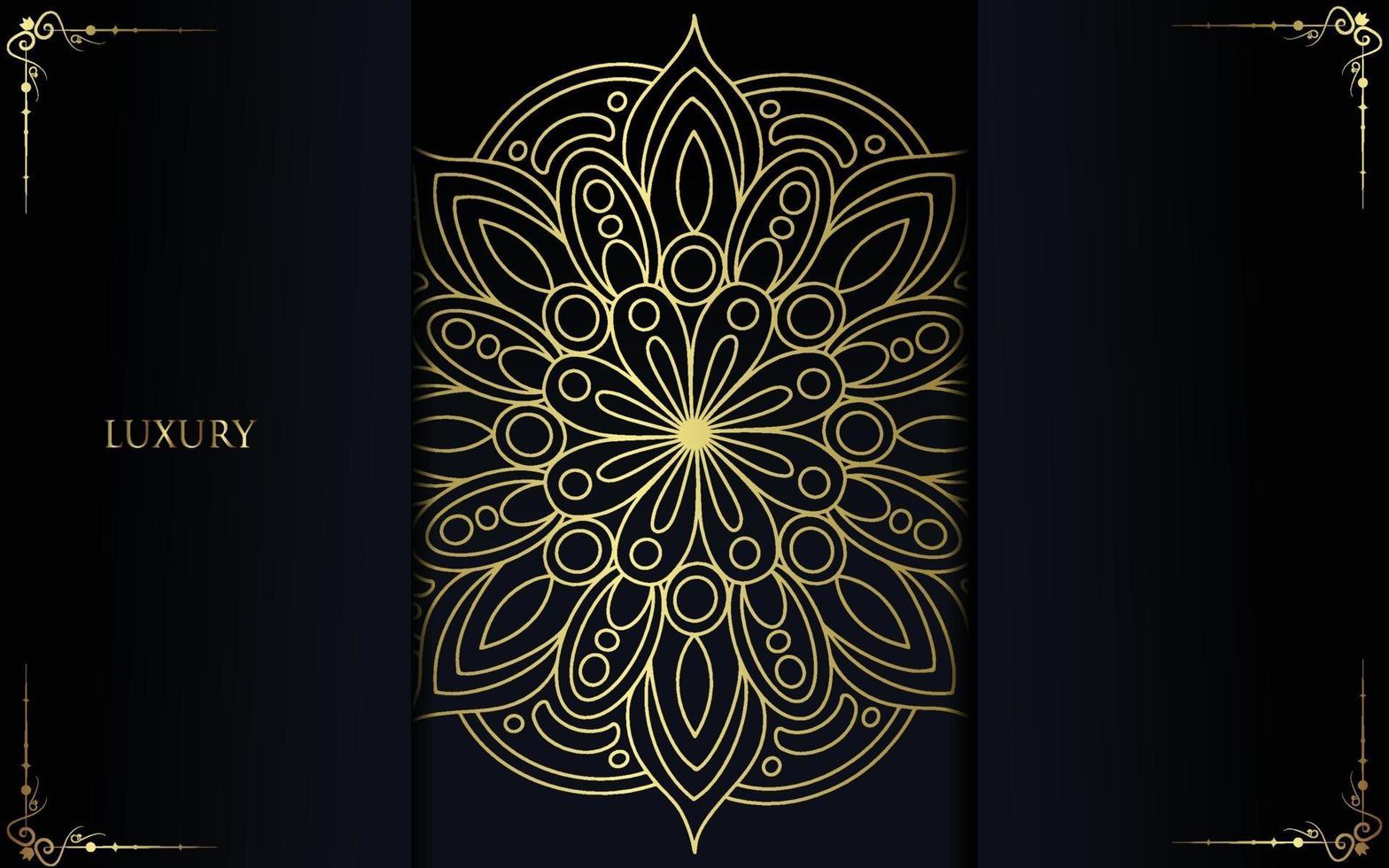 Luxus Gold Mandala verzierten Hintergrund für Hochzeitseinladung vektor