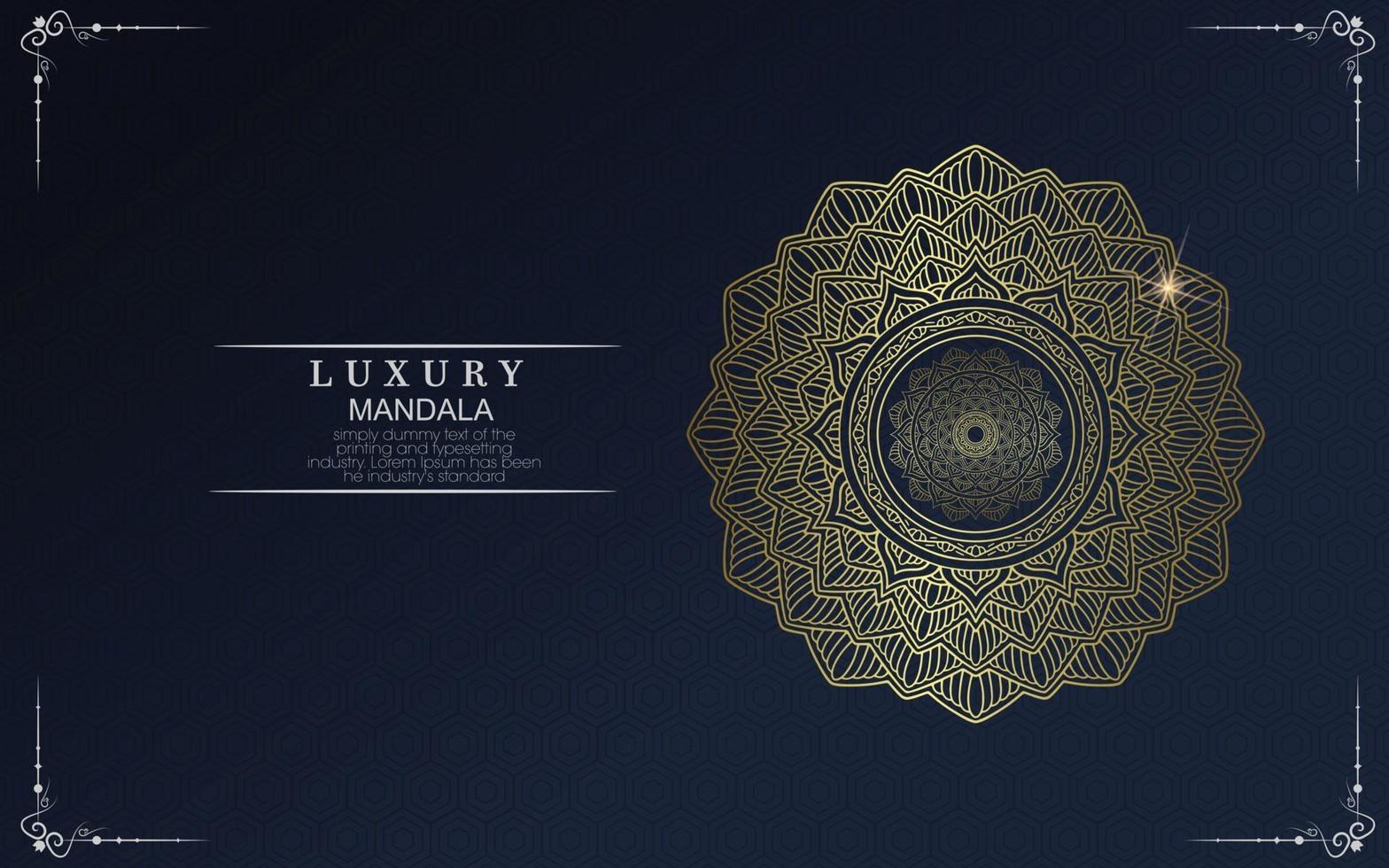 Luxus Gold Mandala verzierten Hintergrund für Hochzeitseinladung vektor