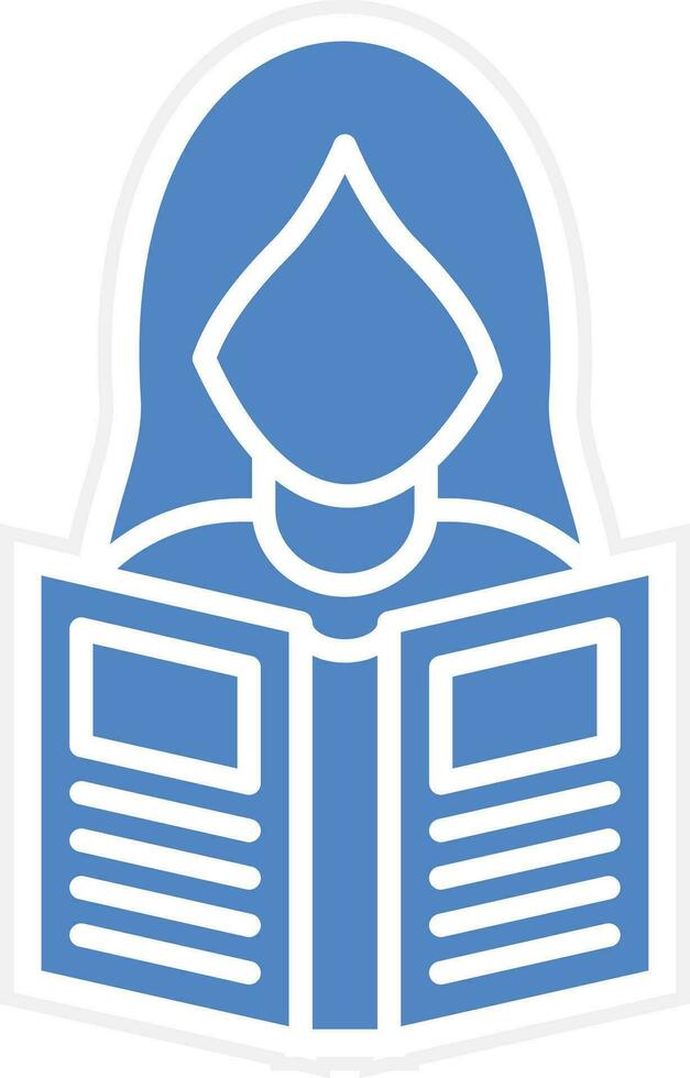 Frauen lesen Buch Vektor Symbol