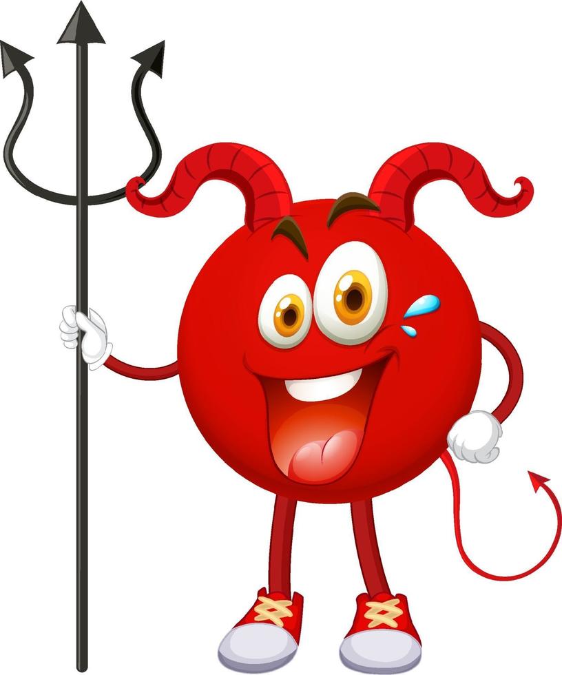 en röd djävul seriefigur med ansiktsuttryck vektor