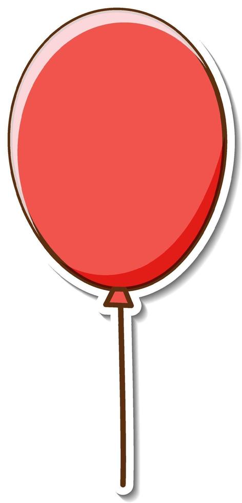 klistermärke design med en röd ballong isolerad vektor