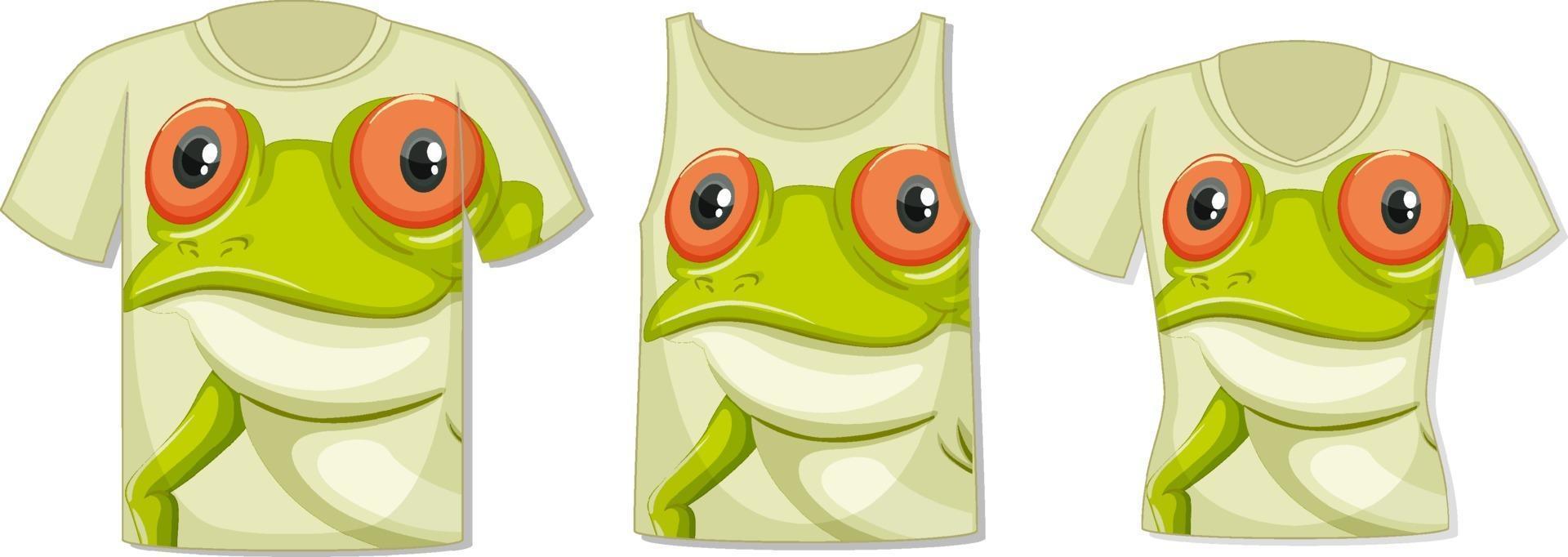 Vorderseite des T-Shirts mit Froschgesichtsvorlage vektor