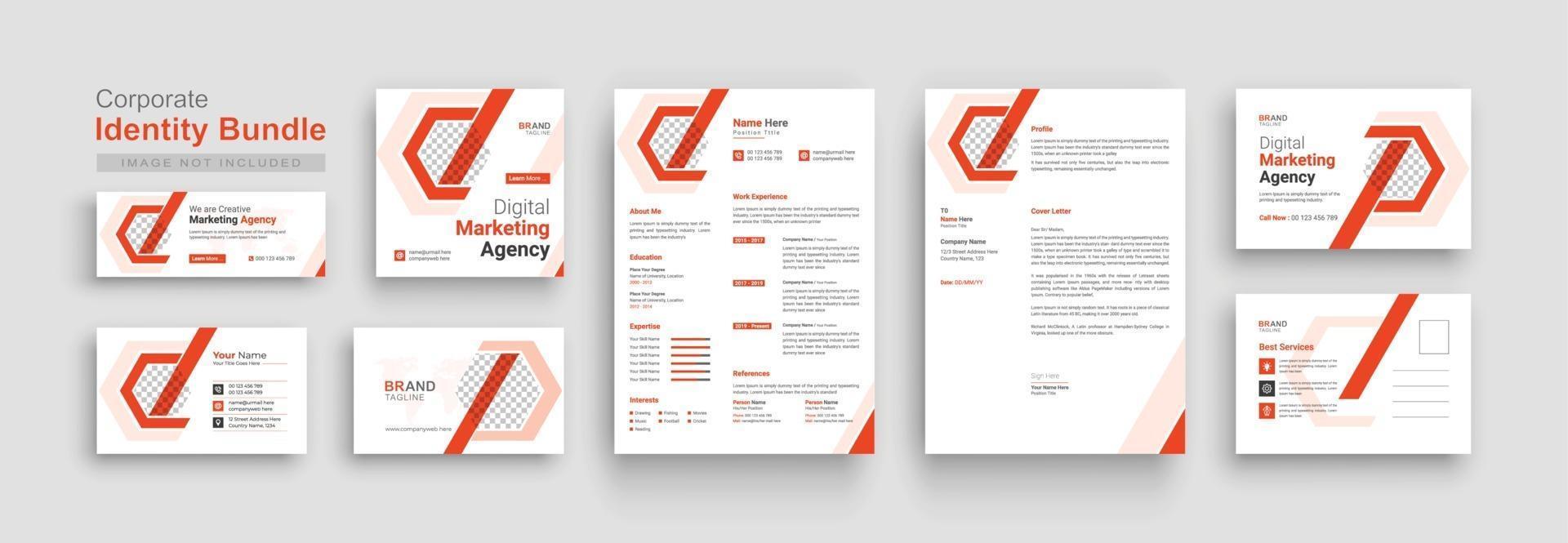Corporate Branding Identity Briefpapier, Geschäftsbriefpapierkollektion vektor