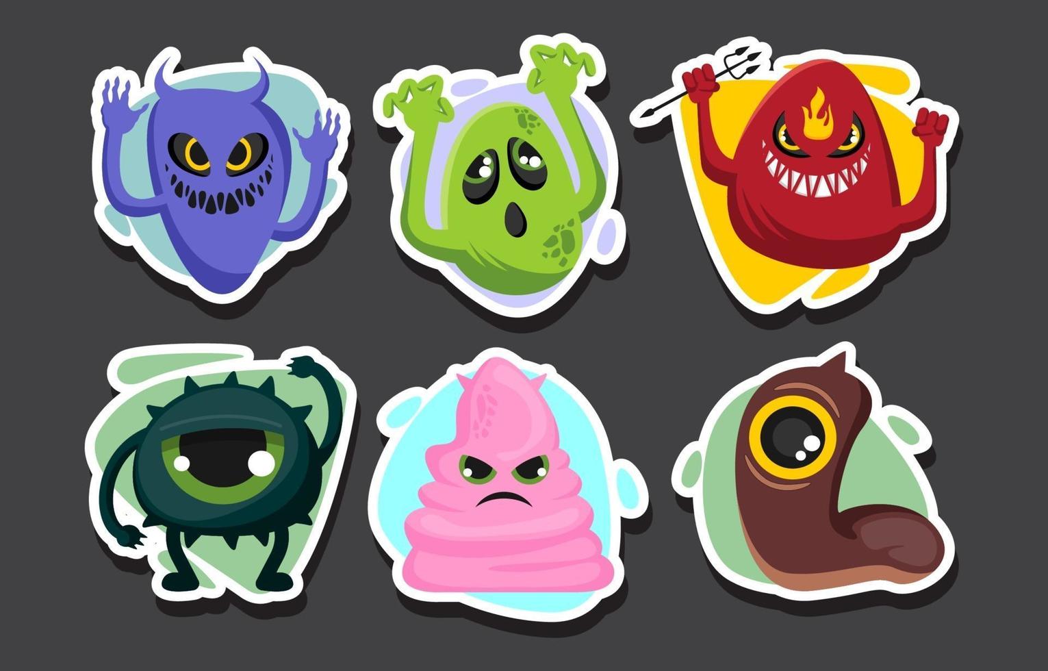 Halloween Monster Sticker Set vektor