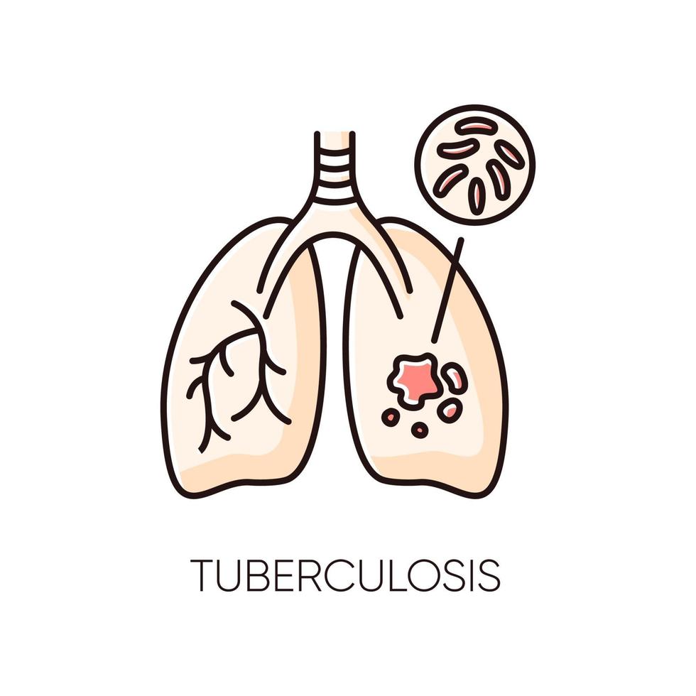 Tuberkulose-rgb-Farbsymbol vektor